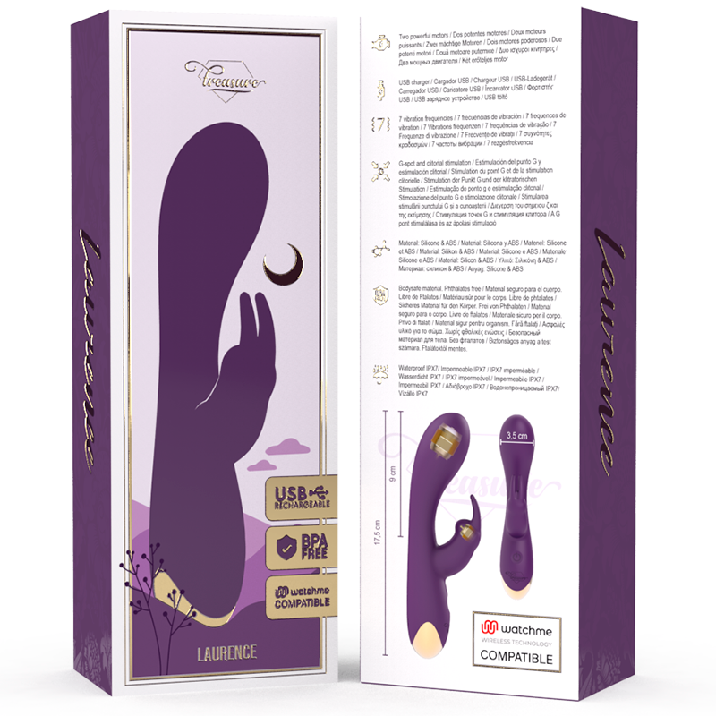 TREASURE - LAURENCE RABBIT VIBRATOR WATCHME WIRELESS-TECHNOLOGIE KOMPATIBEL