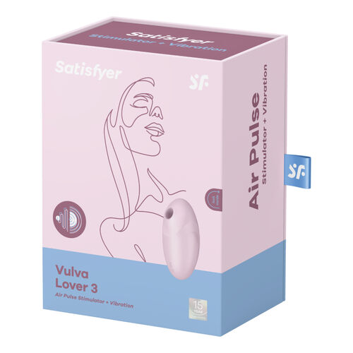 SATISFYER - ESTIMULADOR E VIBRADOR DE PULSO DE AR VULVA LOVER 3 ROSA