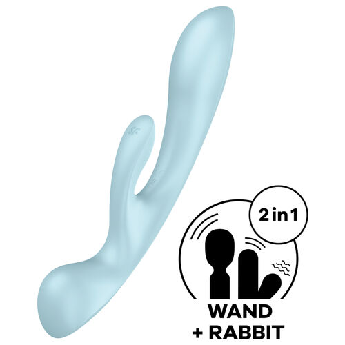 SATISFYER - VIBRAO HÍBRIDA TRIPLE OH AZUL