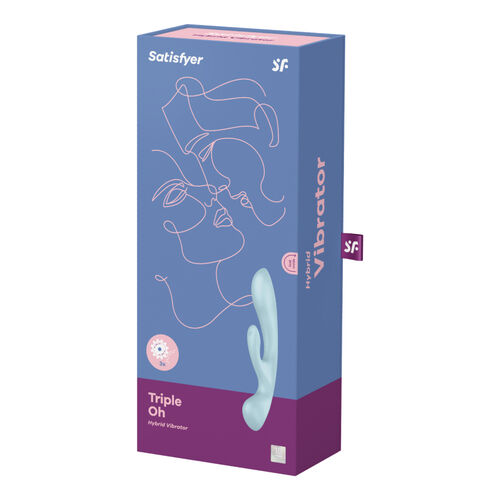 SATISFYER - VIBRAO HÍBRIDA TRIPLE OH AZUL