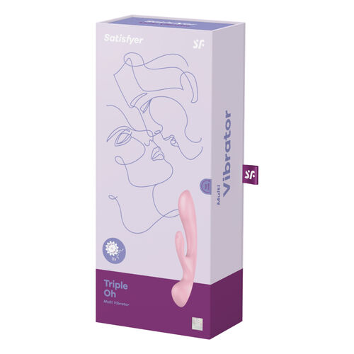 SATISFYER - TRIPLE OH VIBRADOR HÍBRIDO ROSA