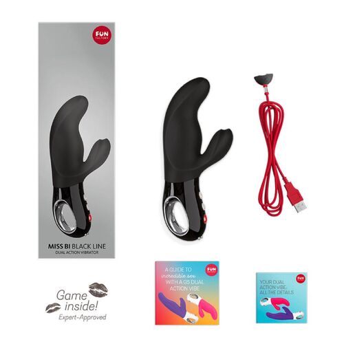 FUN FACTORY - VIBRADOR MISS BI RABBIT LINHA PRETA