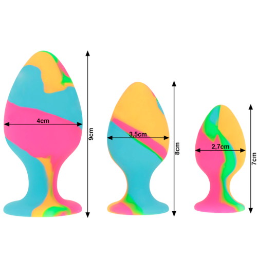 INTENSE - CONJUNTO DE PLUGUES DE SILICONE MULTICOLOR