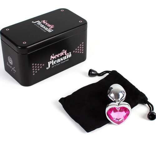 SECRETPLAY - TAPPO IN METALLO FUCSIA CUORE TAGLIA PICCOLA 7 CM