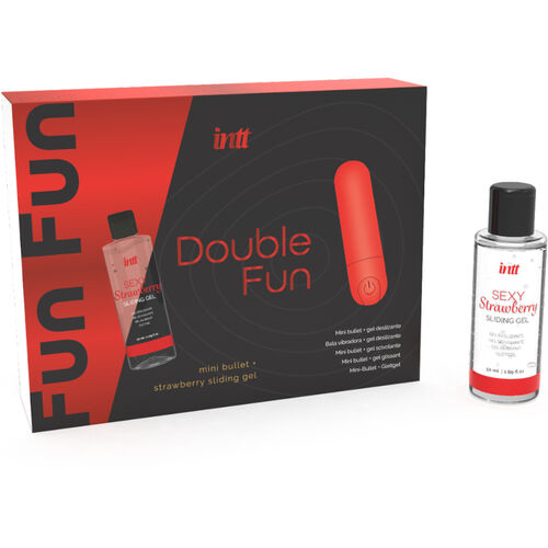 INTT RELEASES - DUPLO FUN KIT COM BALA VIBRANTE E GEL DE MASSAGEM DE MORANGO