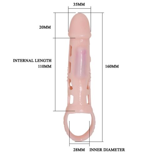 PRETTY LOVE - HARRISON FUNDA EXTENSORA PENE CON VIBRACION Y STRAP 13.5 CM