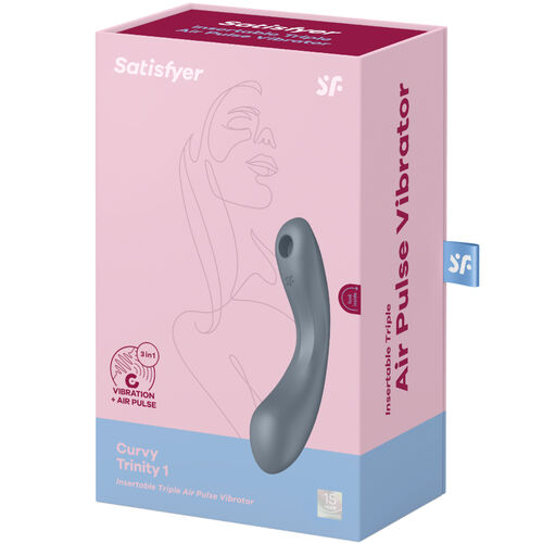 SATISFYER - CURVE TRINITY 1 AIR PULSE VIBRATION GRAU