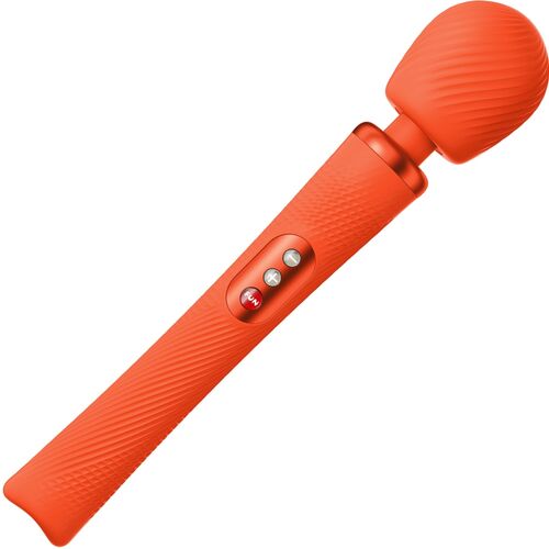 FUN FACTORY - VIM SILICONE RECHARGEABLE VIBRANT LESTÉ RUMBLE WAND SUNRISE ORANGE