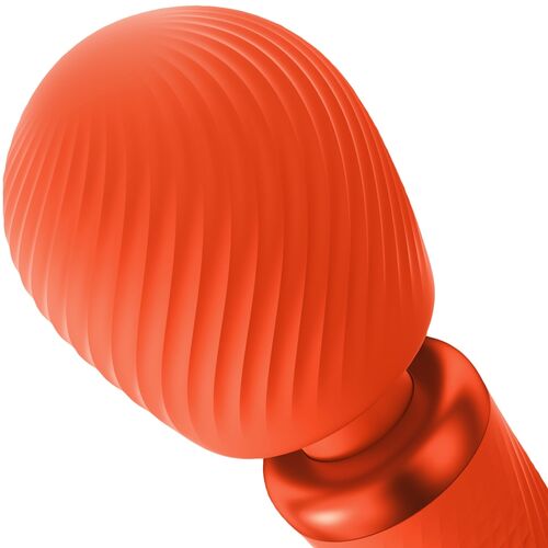 FUN FACTORY - VIM SILICONE RECHARGEABLE VIBRANT LESTÉ RUMBLE WAND SUNRISE ORANGE