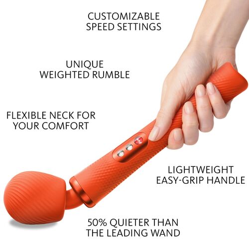 FUN FACTORY - BACCHETTA RUMBLE PESATA VIBRANTE RICARICABILE VIM IN SILICONE ARANCIO SUNRISE