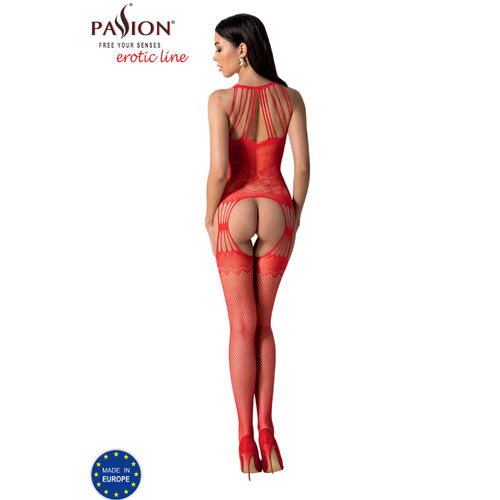 PASSION - BS095 BODYSTOCK ROSSO TAGLIA UNICA