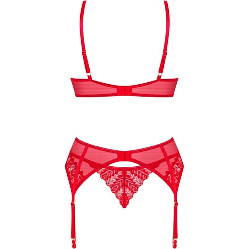 OBSESSIVE - INGRIDIA ENSEMBLE DEUX PIÈCES SANS CROTCHLESS ROUGE XL/XXL