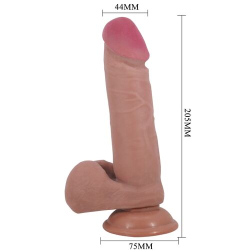 PRETTY LOVE - DILDO REALISTICO SLIDING SKIN SERIES CON VENTOSA SCORREVOLE DELLA PELLE FLESH 20,5 CM