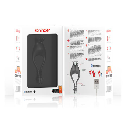 ONINDER - ANELLO VIBRATORE REGOLABILE RICARICABILE PAMPA CON STIMOLATORE CLITORIDE 10 VELOCITÀ - APP GRATUITA