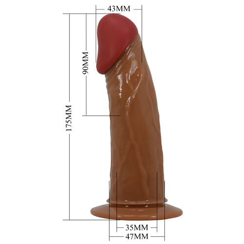 PRETTY LOVE - STARKS IMBRAGATURA SLIP DILDO VIBRAZIONE MULTI-SPEED 17,5 CM MARRONE CHIARO