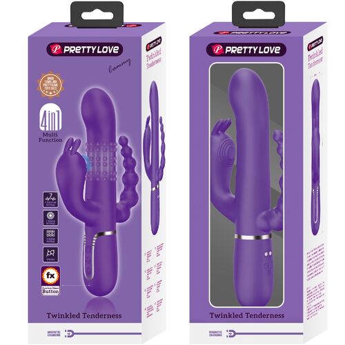 PRETTY LOVE - CAMMY VIBRATORE TRIPLO MULTIFUNZIONE 4 IN 1 VIOLA