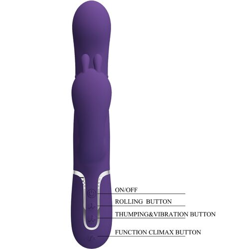 PRETTY LOVE - CAMMY VIBRATORE TRIPLO MULTIFUNZIONE 4 IN 1 VIOLA