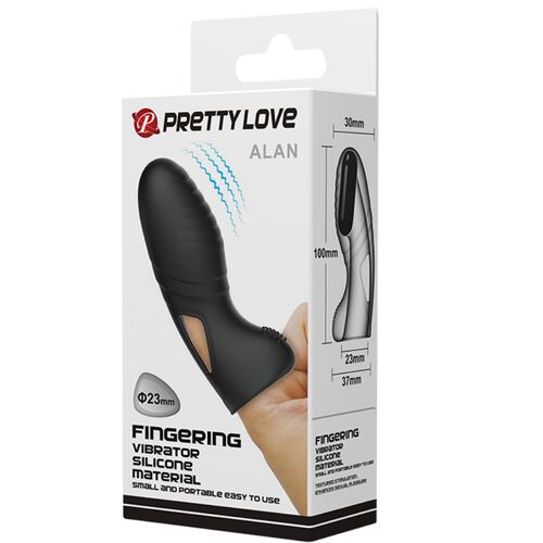 PRETTY LOVE - VIBRATORE DA DITO IN SILICONE ALAN NERO