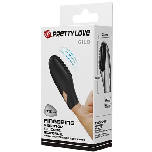 PRETTY LOVE - VIBRATORE DA DITO IN SILICONE GILO NERO