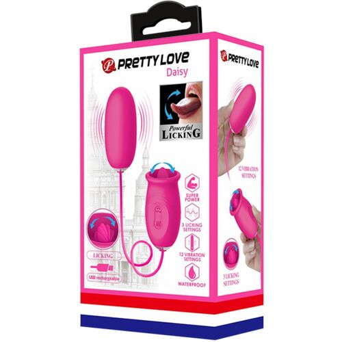 PRETTY LOVE - Ovulo vibrante a forma di margherita + lingua stimolante per il clitoride ROSA