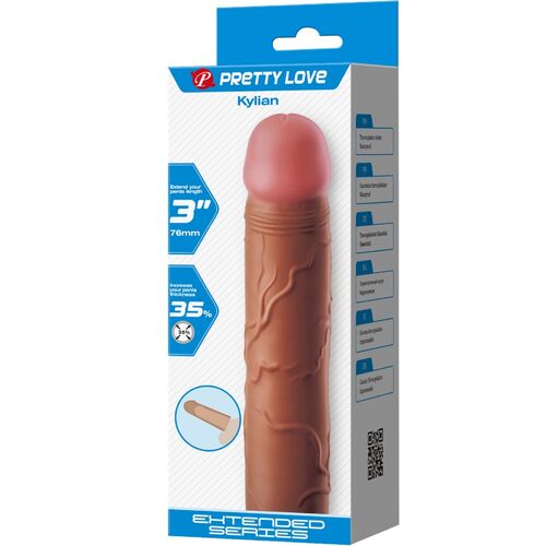 PRETTY LOVE - KYLIAN GUAINA PER PENE CON ESTENSIONE 7,6 CM MULATTO