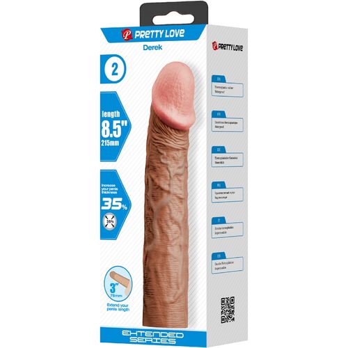 PRETTY LOVE - DEREK GUAINA PER PENE CON ESTENSIONE 7,6 CM MULATTO