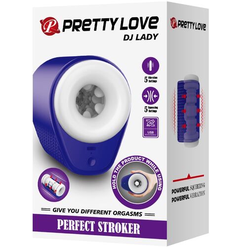 PRETTY LOVE - DJ LADY MASTURBATORE MASCHILE CON VIBRAZIONE 5 IMPOSTAZIONI VIOLA