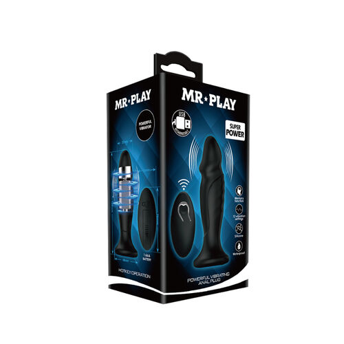 MR PLAY - PLUG ANALE CON TELECOMANDO VIBRAZIONE NERO